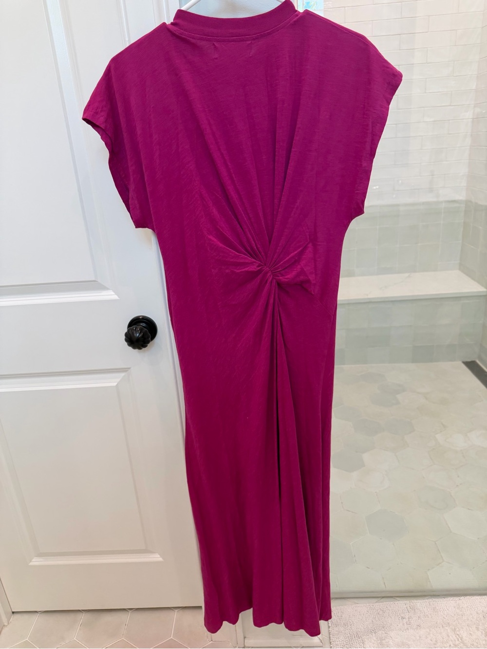 Apiece Apart Deep Magenta Twist-Back Maxi Dress